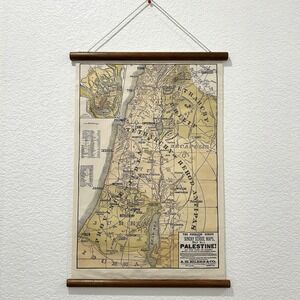 Vtg Sunday School Biblical Historical Map No 1 Peerless Series Palestine Eilers
